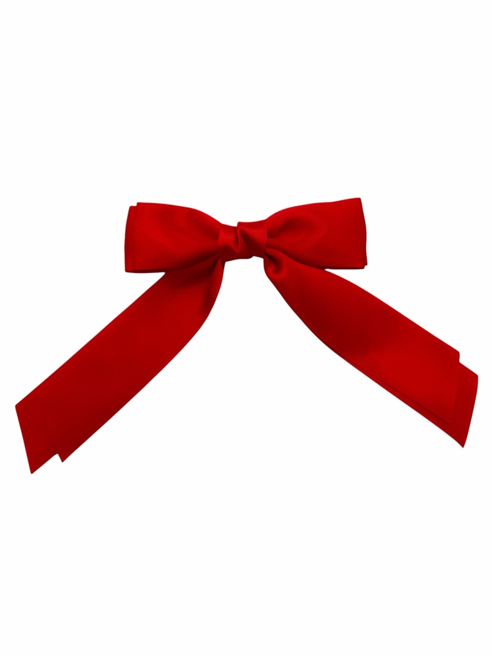 Red Satin Double Bow Barrette New